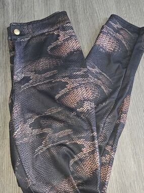CBR Black and Brown Snake-Print Ponte Leggings